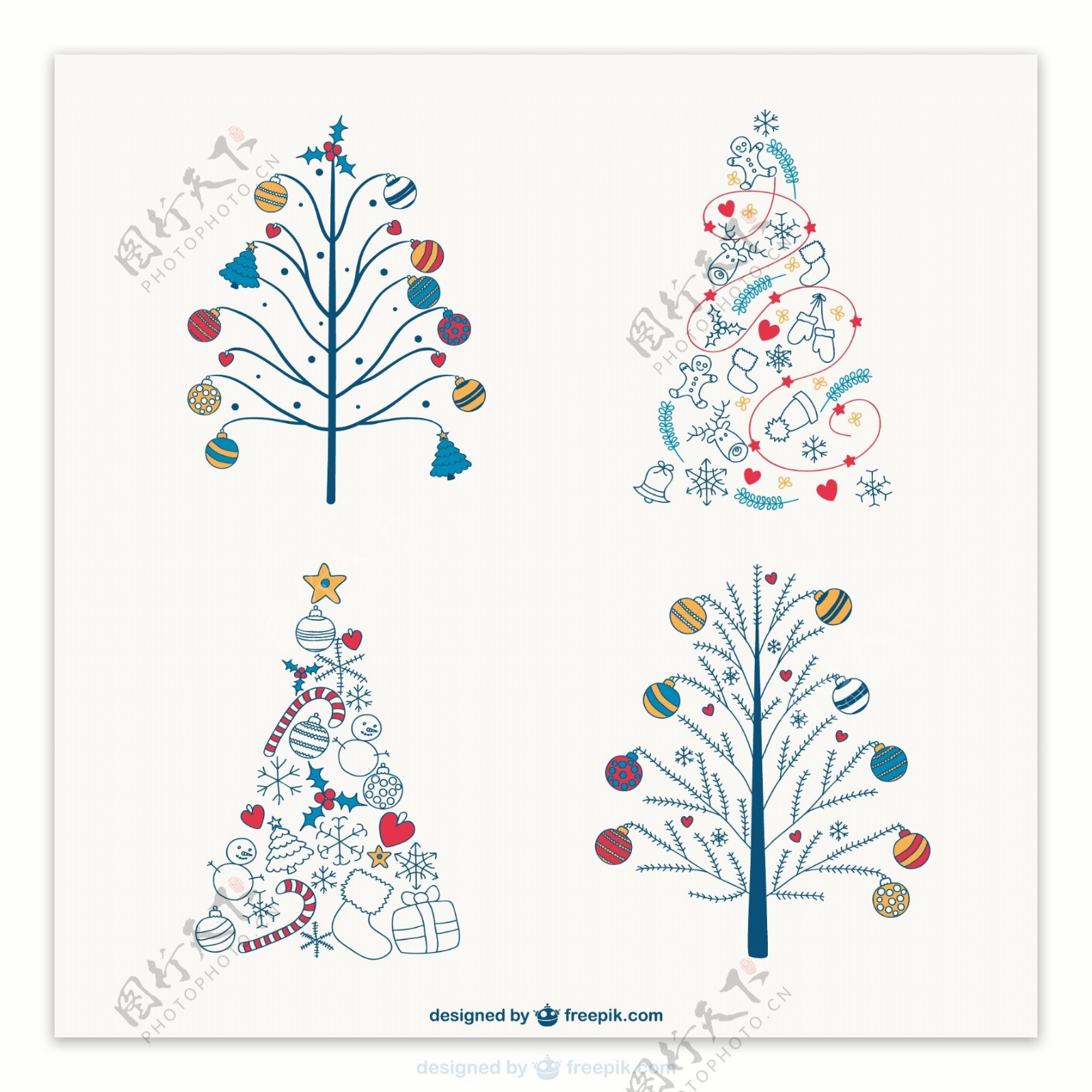多彩圣诞树图纸