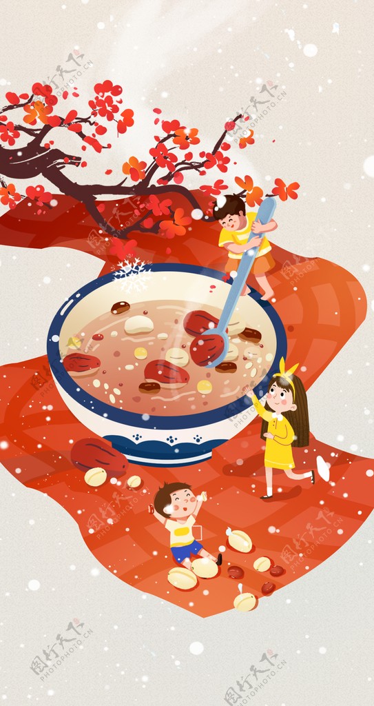腊八传统国风节日插画卡通素材