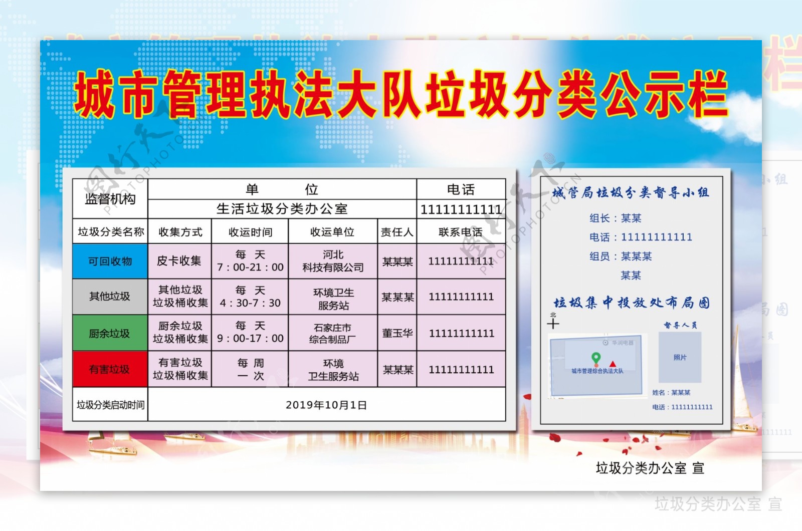 垃圾分类公示栏