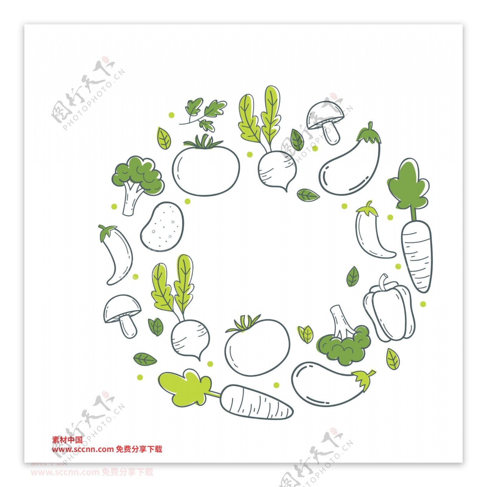 卡通手绘蔬菜