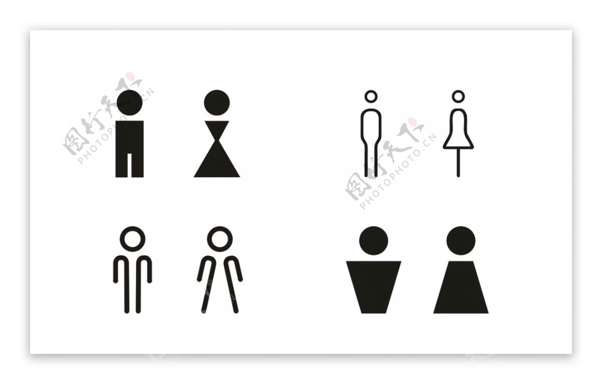 矢量创意男女厕所卫生间标识
