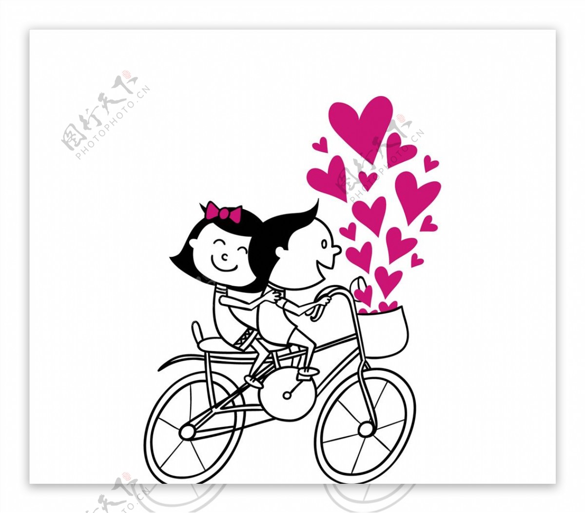 浪漫情侣骑自行车