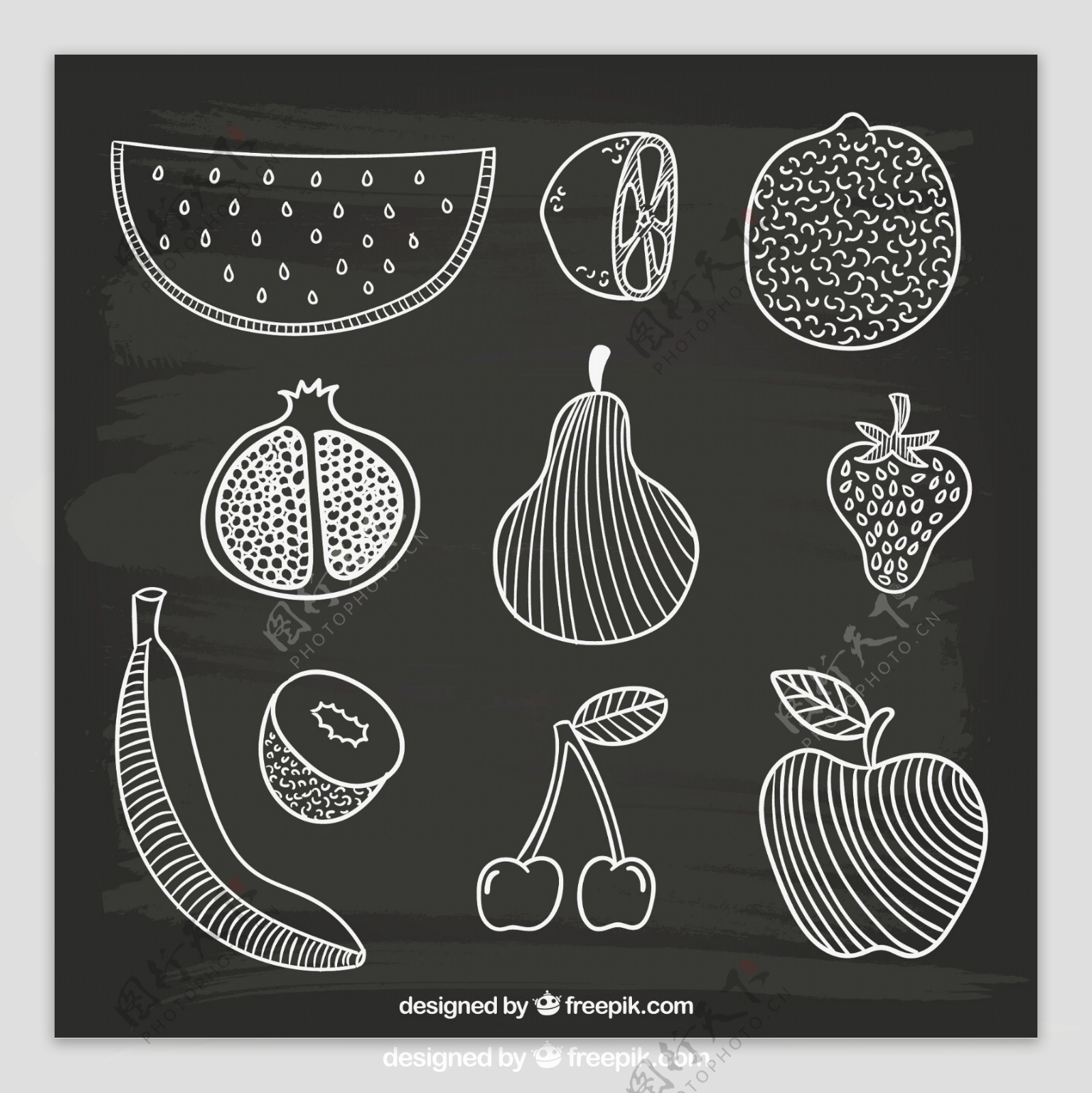 手工绘制水果
