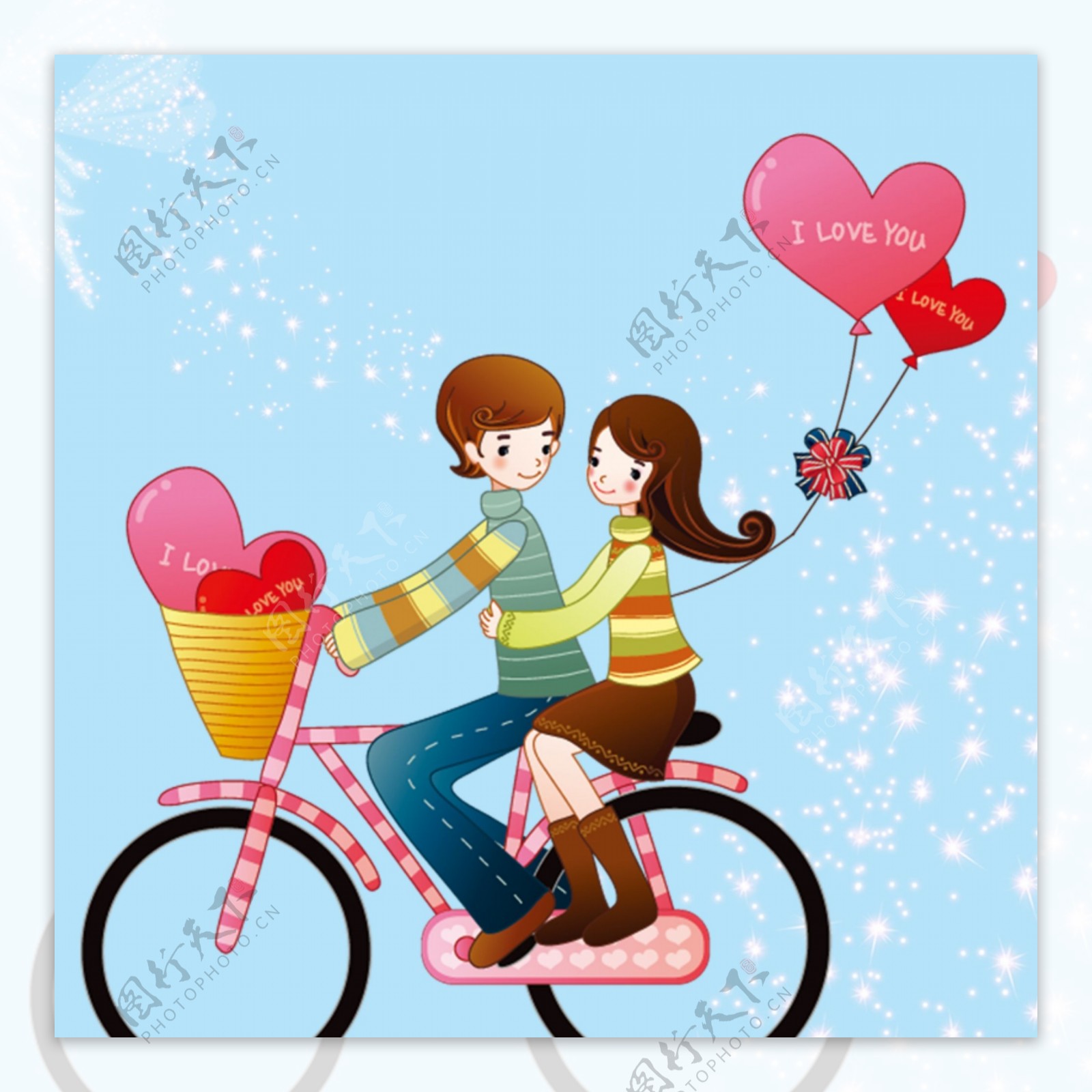 爱恋的夫妇男人和妇女自行车的有气球的 浪漫 向量例证. 插画 包括有 男朋友, 女孩, 藏品, 女性, 约会 - 95908357