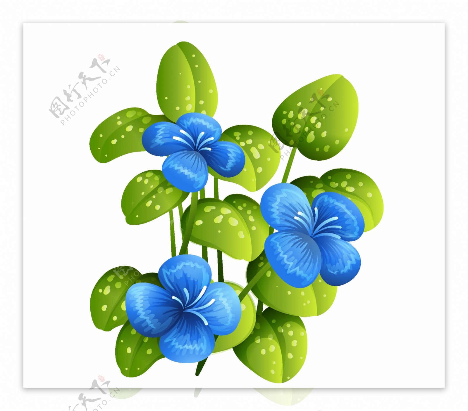 矢量蓝色花