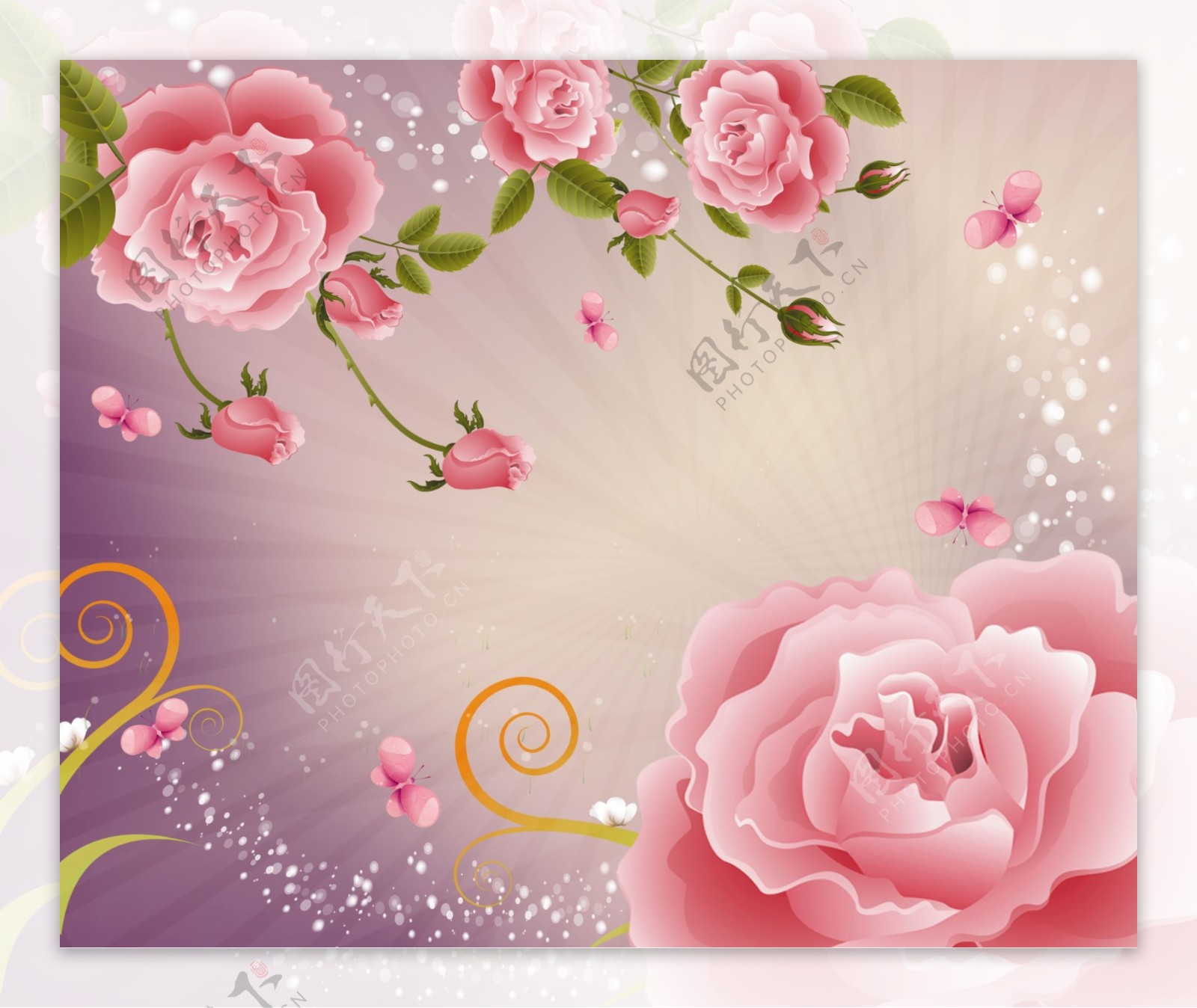 玫瑰花粉色玫瑰背景墙