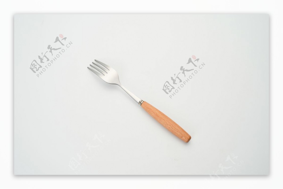 高端木柄餐具叉子