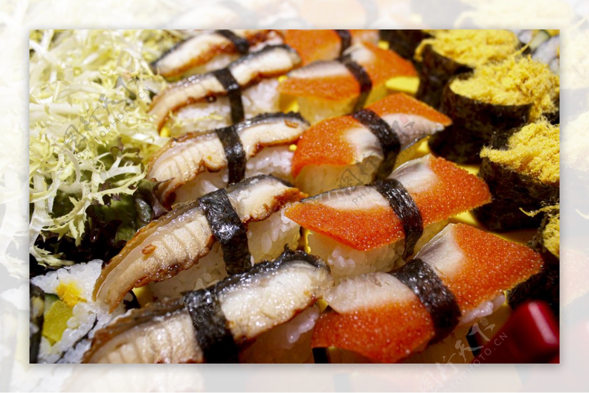 鱼卷花日本寿司海鲜
