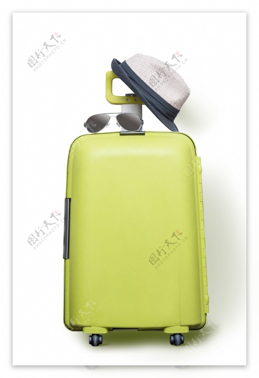 浅绿色简约行李箱