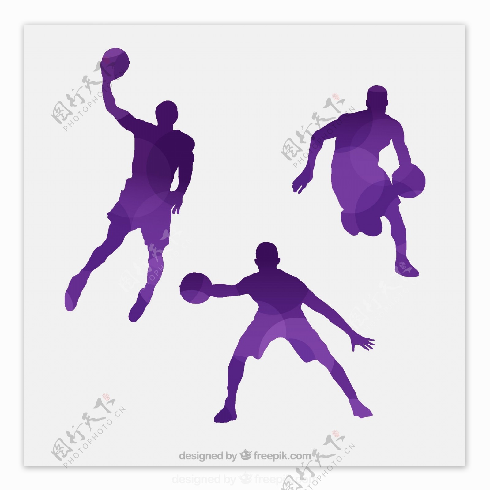 篮球男子剪影矢量图片