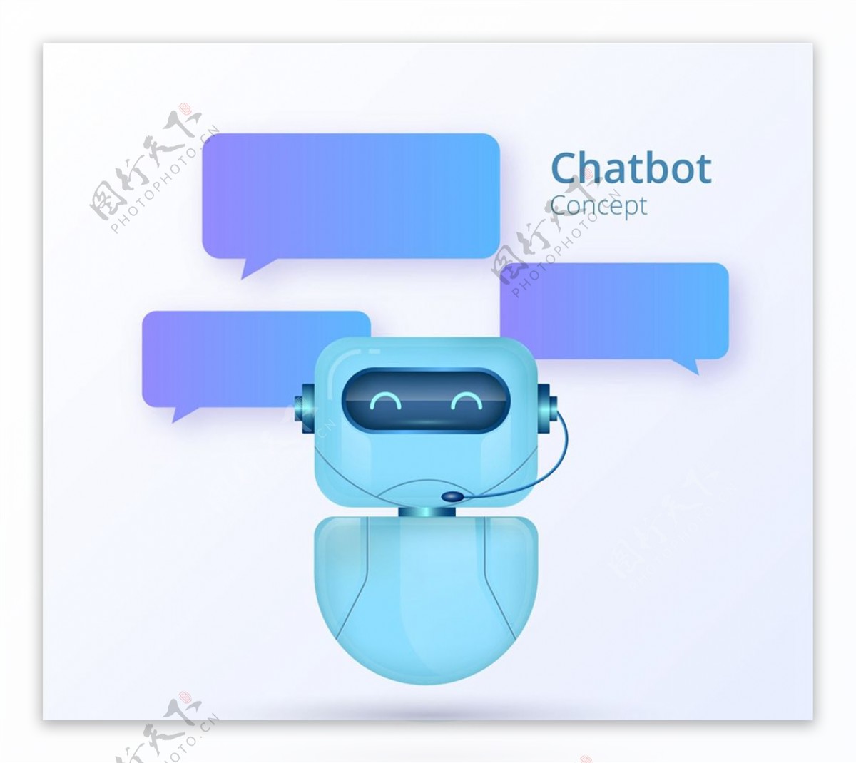 蓝色聊天机器人图片