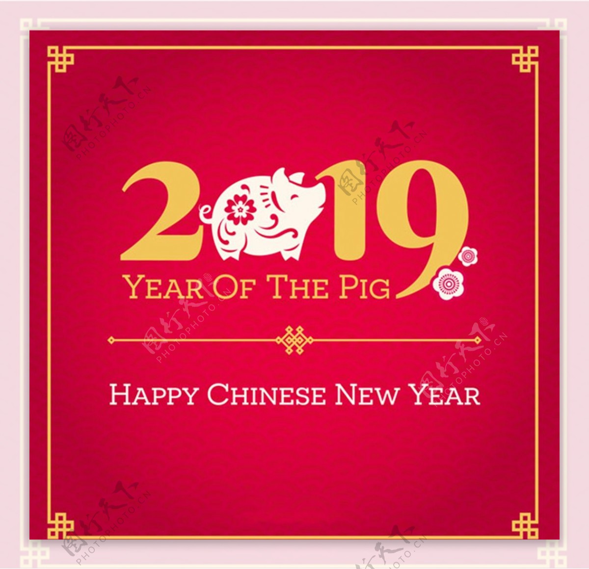 猪元素新年海报图片