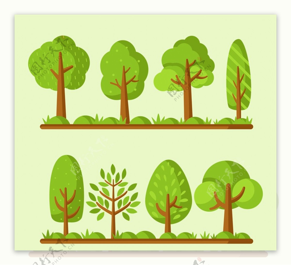 翠绿色树木设计图片