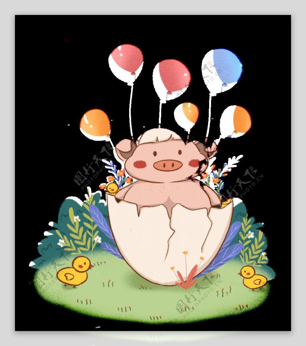 卡通猪猪生日图片