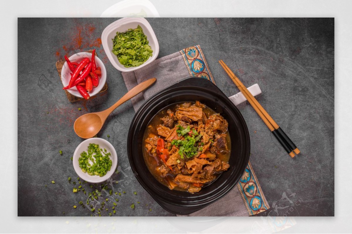 砂锅食材美食宣传背景素材图片