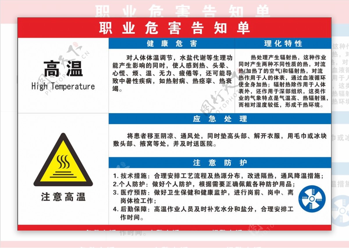 高危告知牌图片