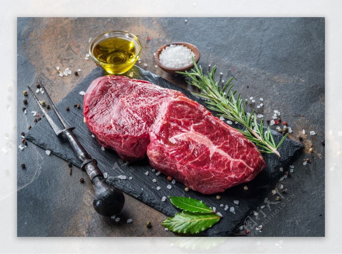 牛排牛肉美食食材背景海报素材图片