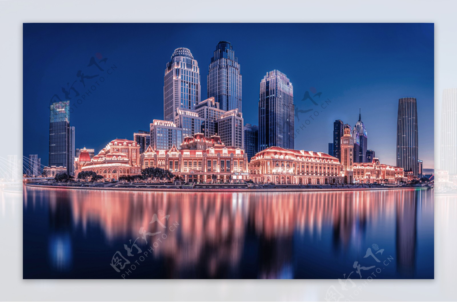 城市建筑夜景背景海报素材图片