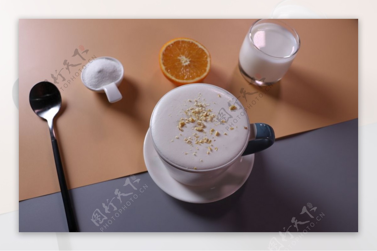 咖啡奶油饮品背景海报素材图片