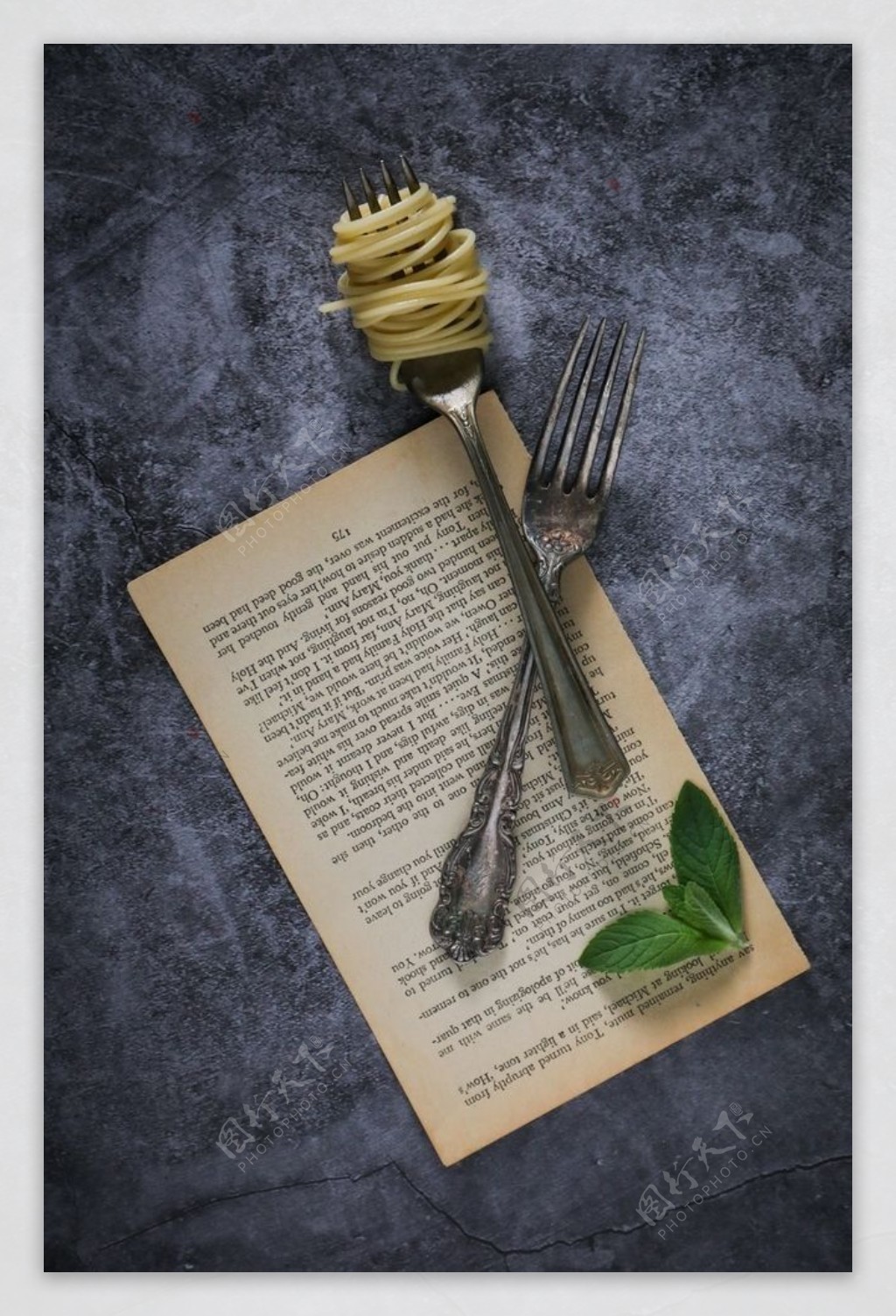 意大利面菜单复古背景海报素材图片