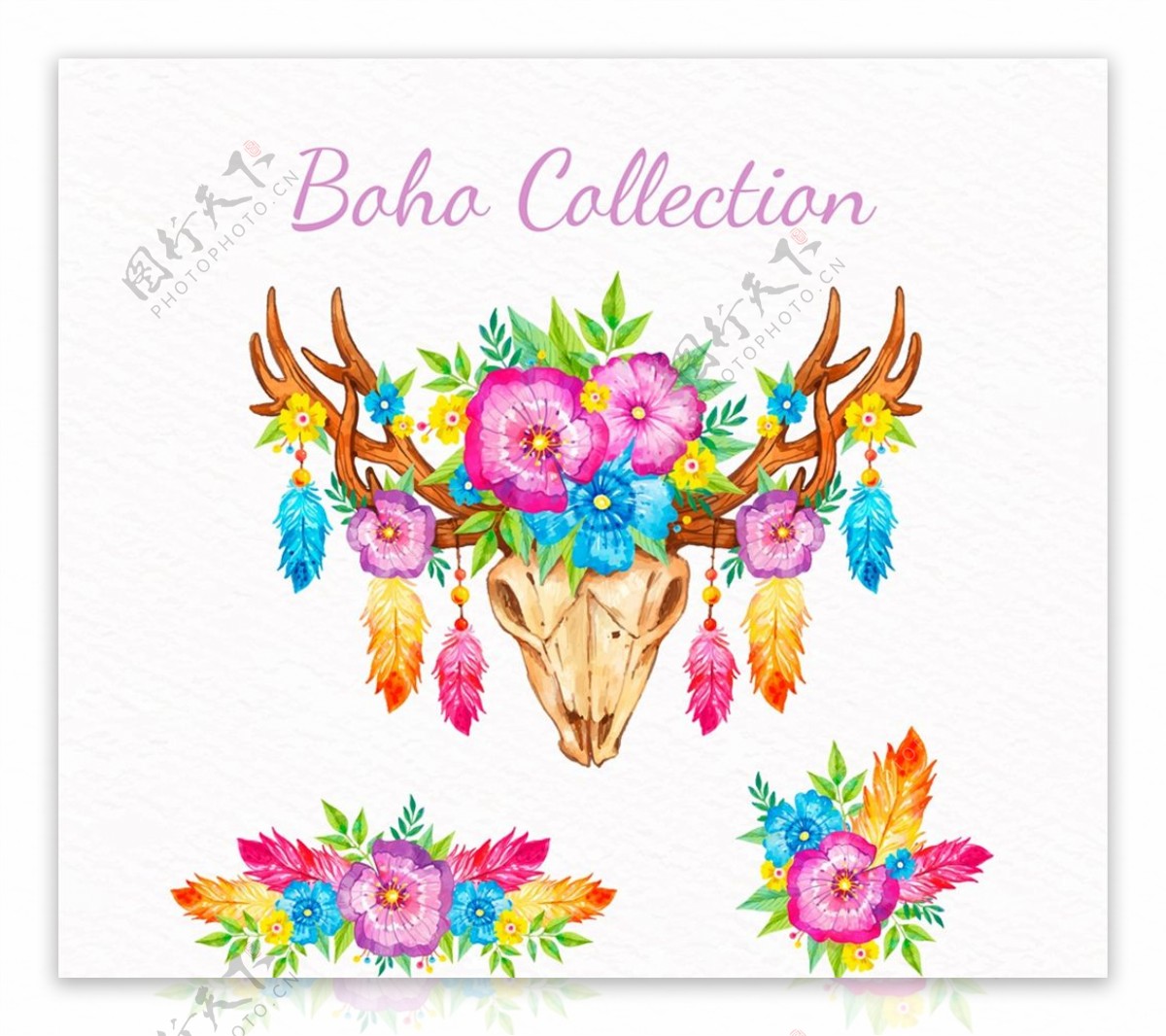 波西米亚风花卉装饰物图片