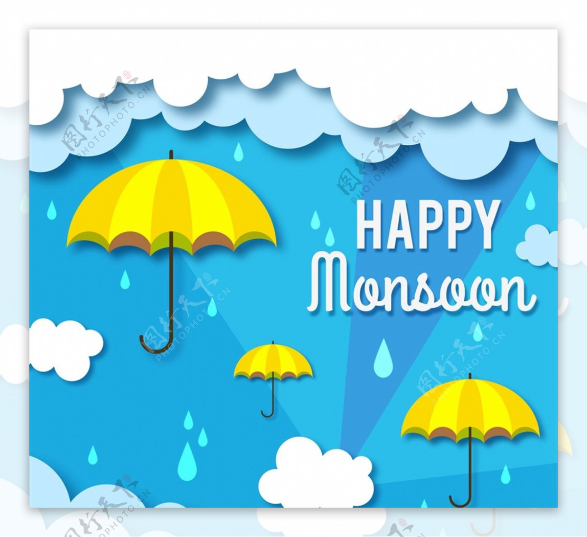 快乐雨季雨伞图片