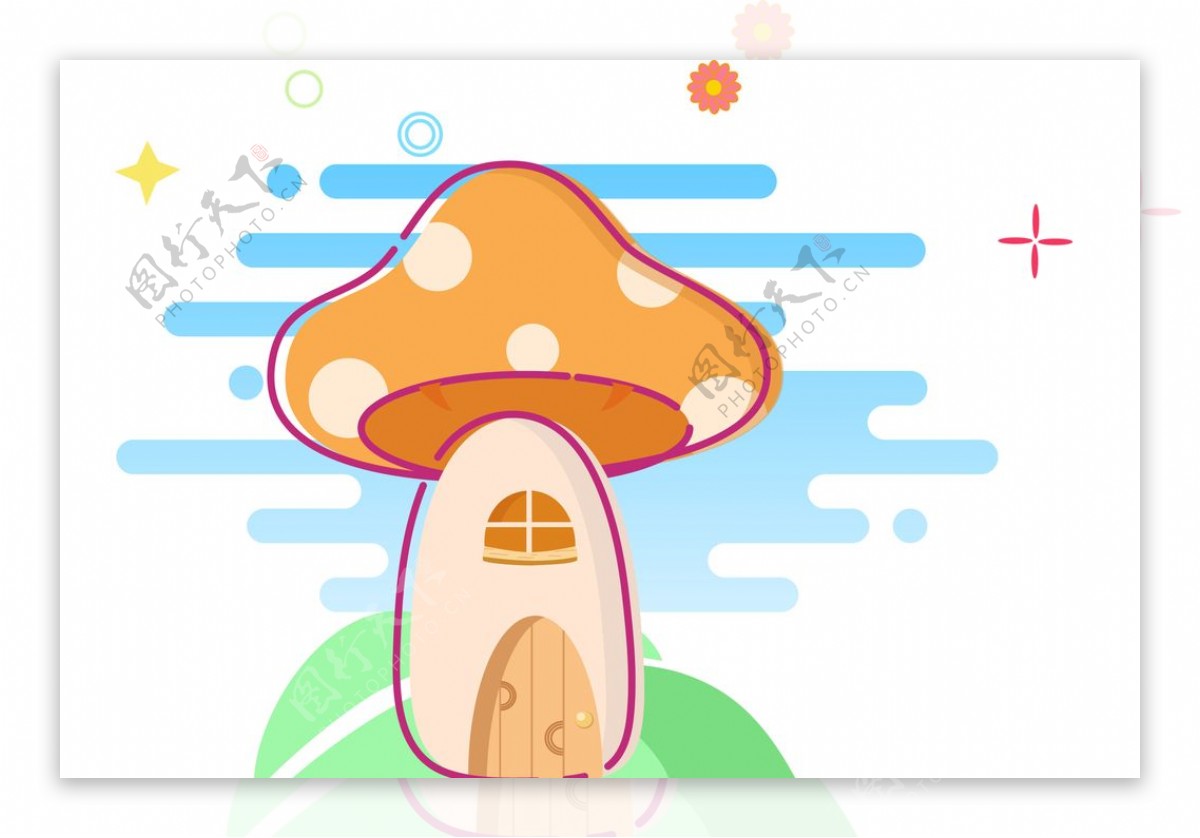 蘑菇插画图片