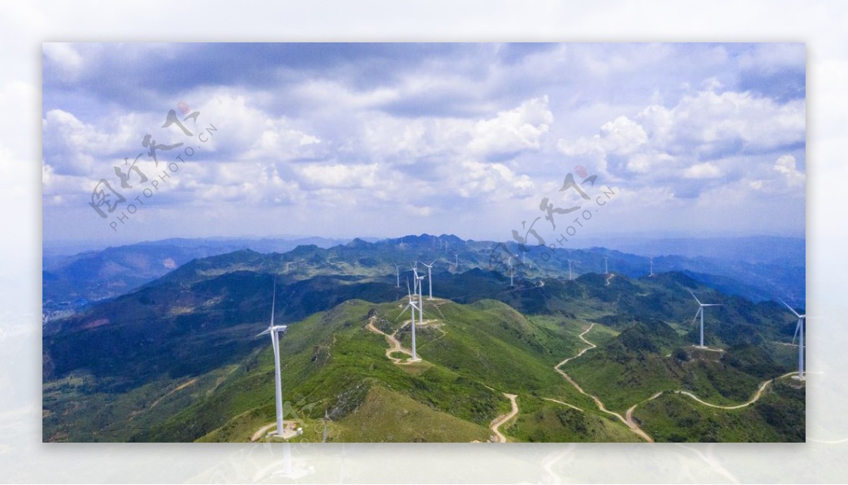 风力发电环保自然背景海报素材图片