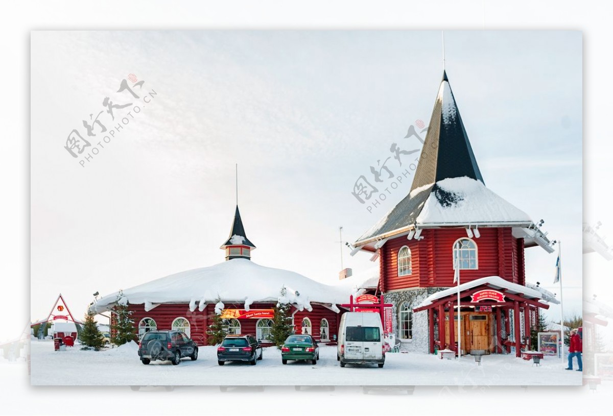 冬日里的小镇风景图片