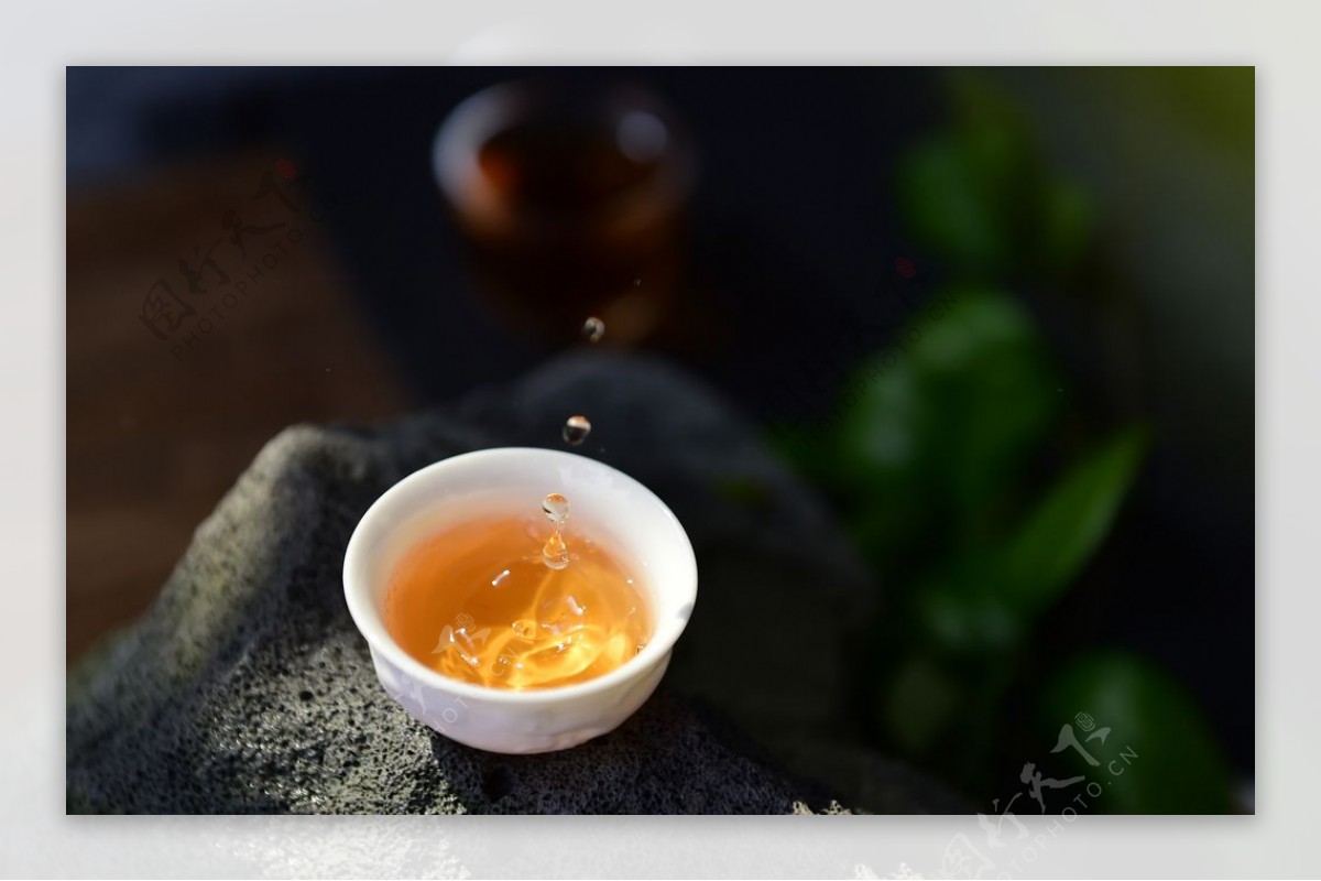茶水茶杯复古背景海报素材图片