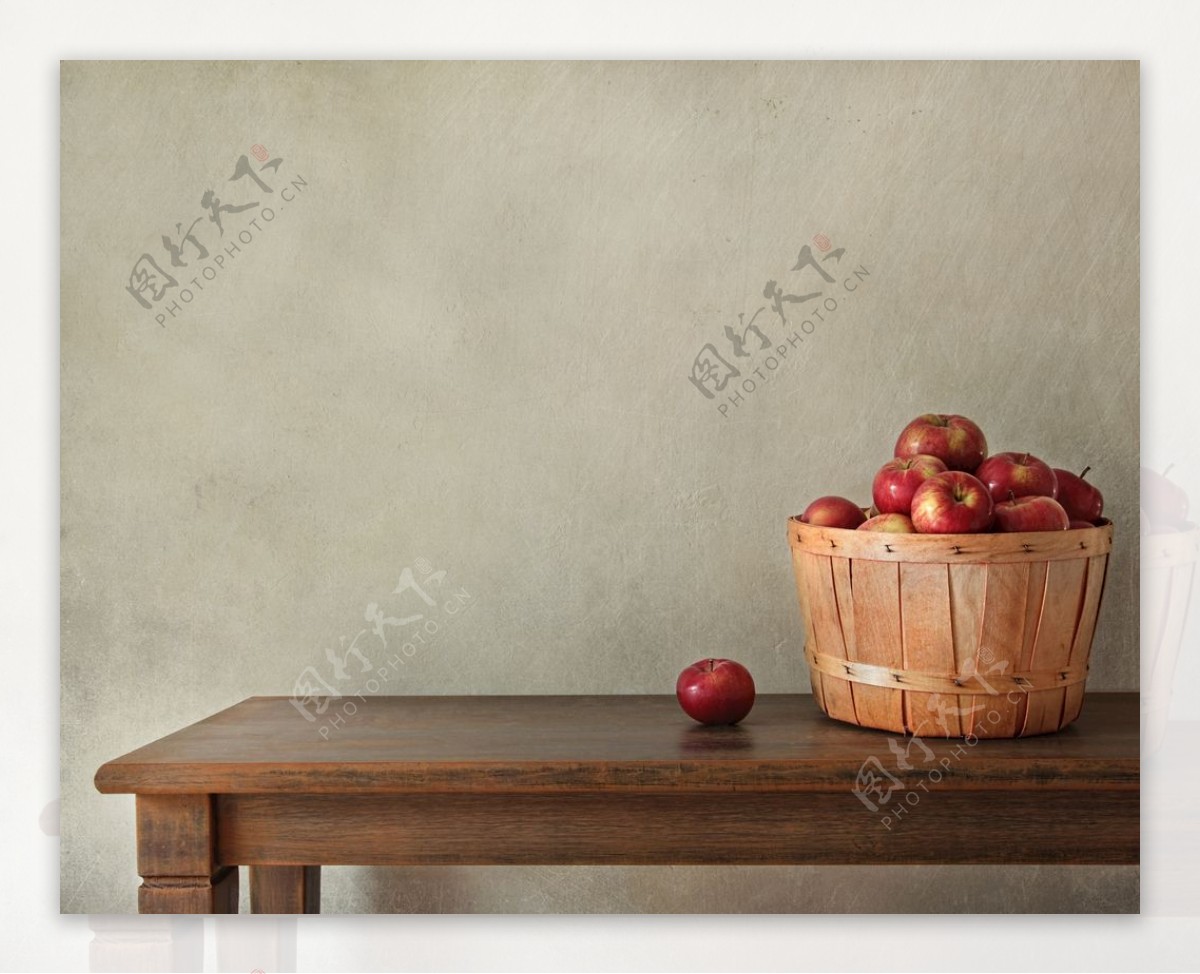苹果水果复古背景海报素材图片