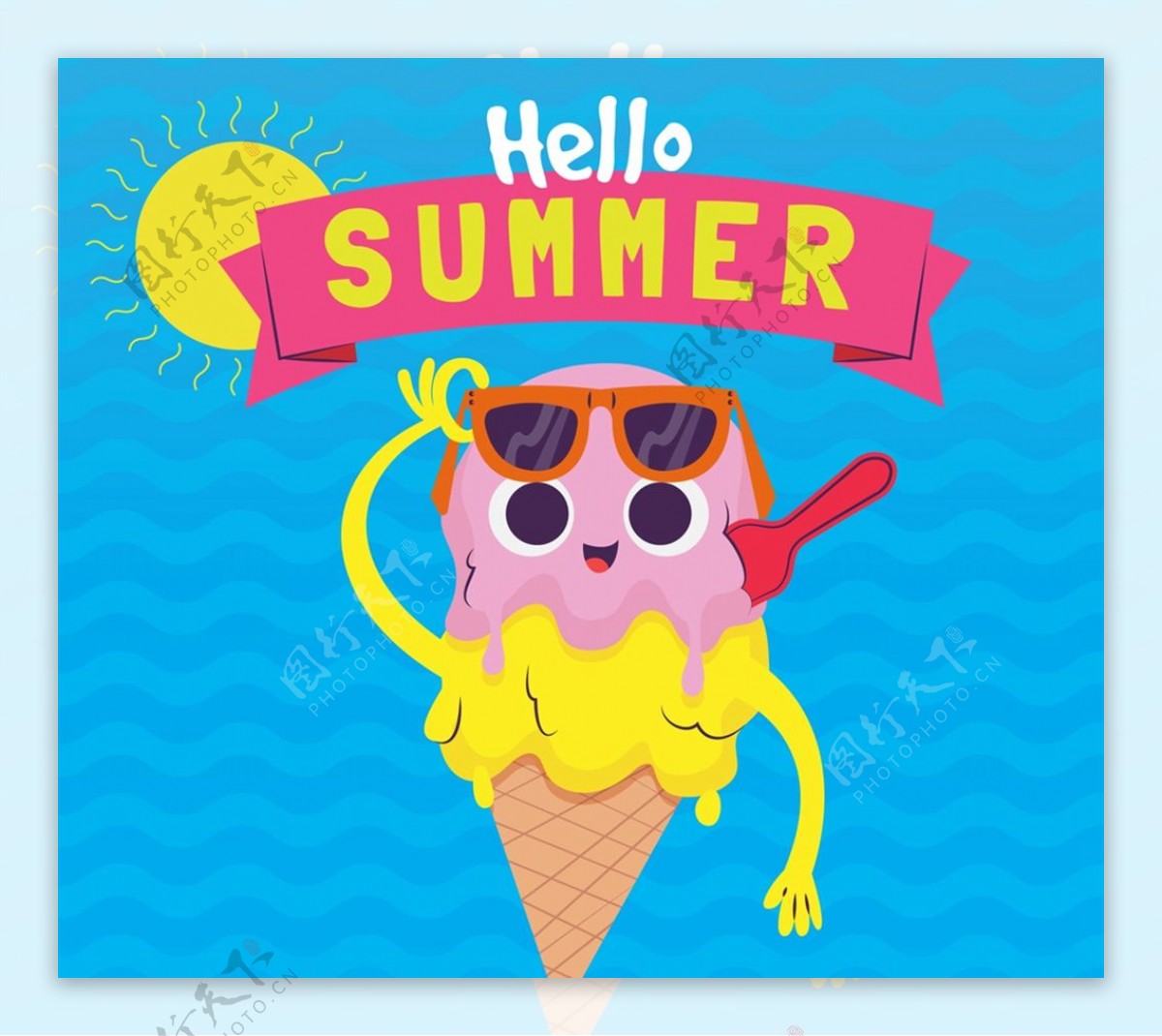 卡通夏季冰淇淋图片