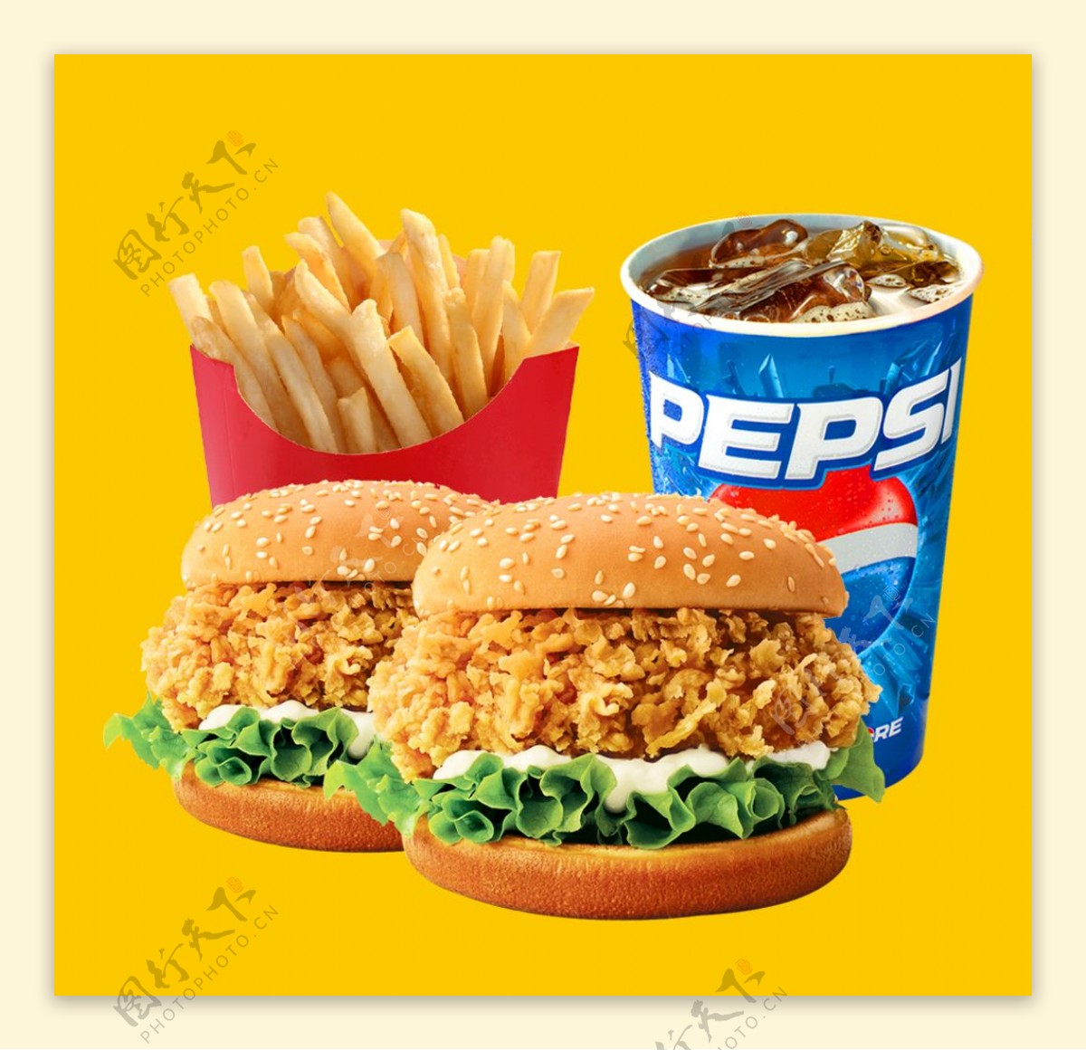 双人套餐鸡米花餐厅KFC图片