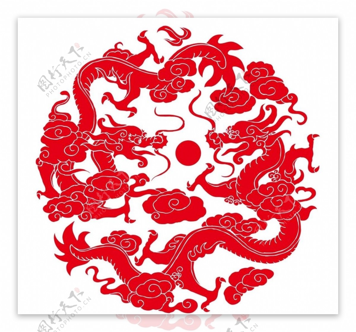 中国传统双龙戏珠图案图片