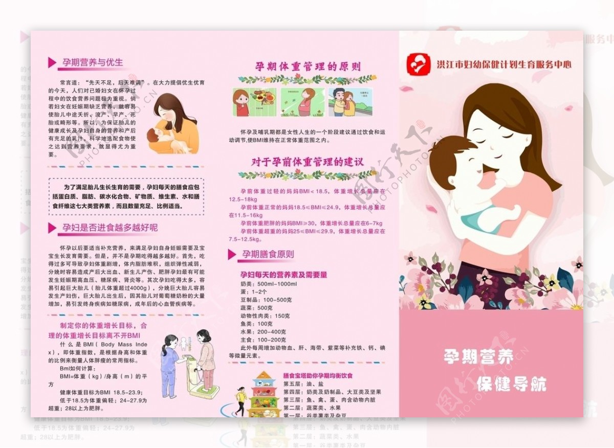 孕期营养保健导航折页图片