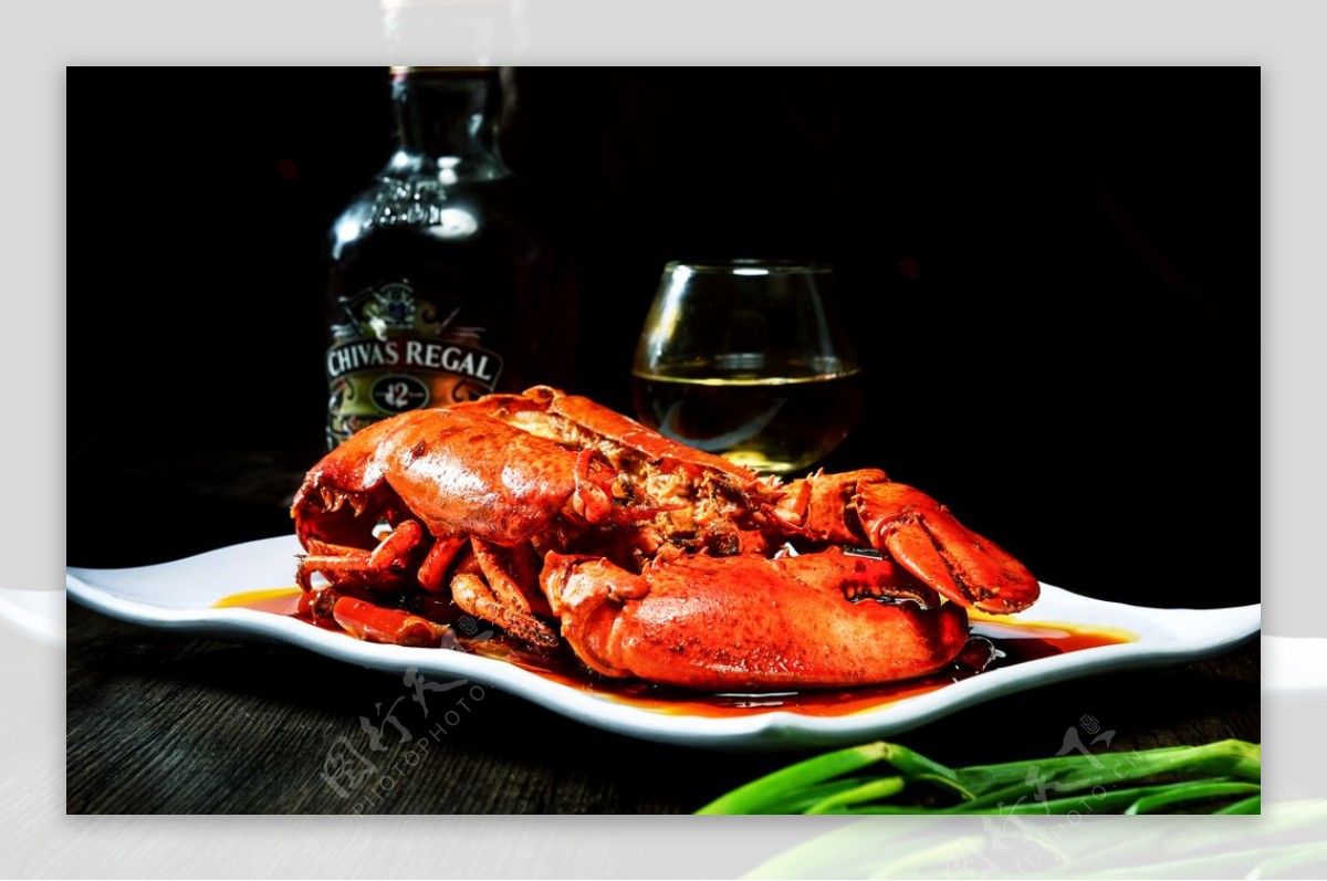 大龙虾美食食材背景海报素材图片