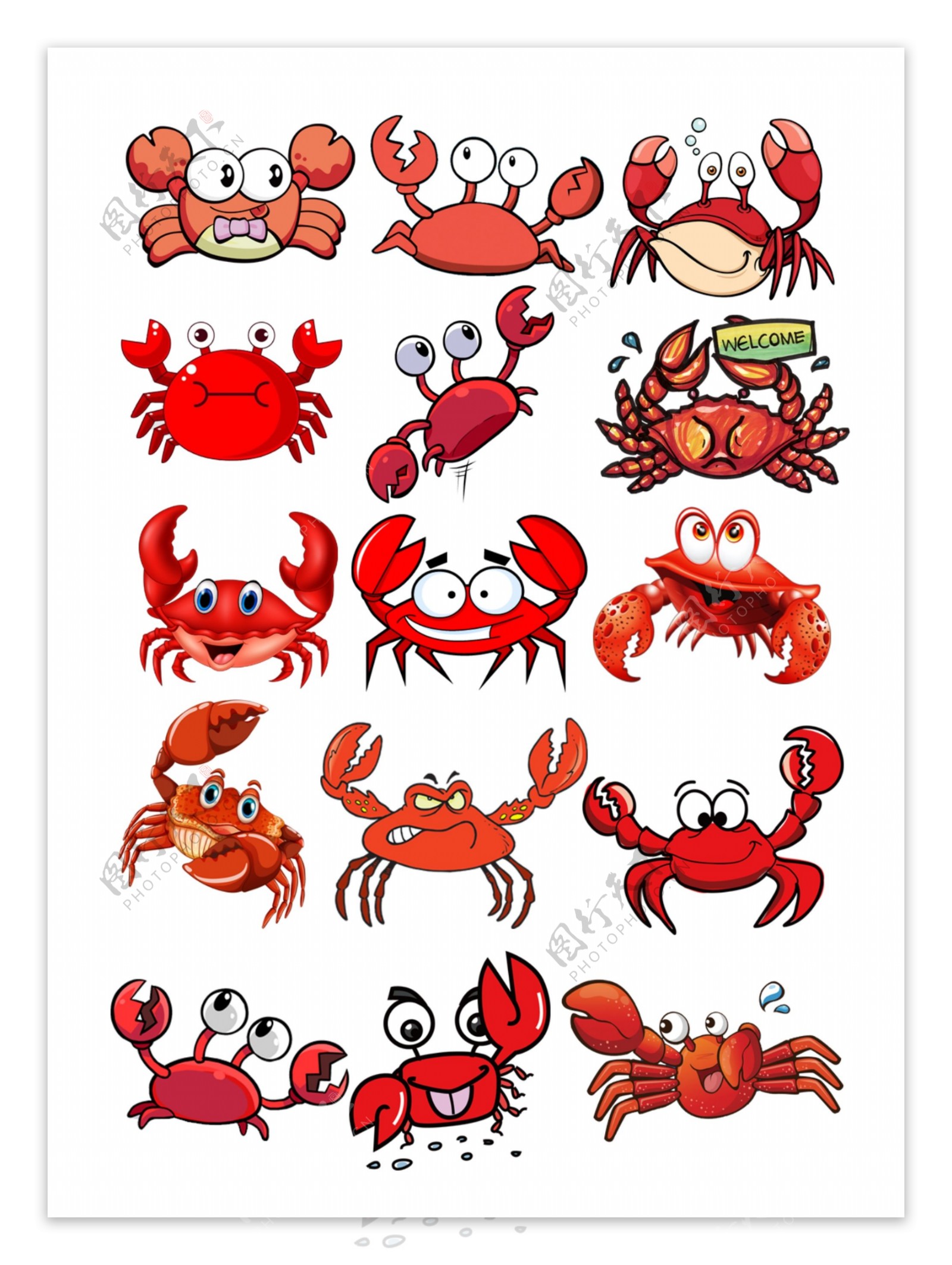 动物 插图 螃蟹-金印客素材库-免费图片、素材、背景下载
