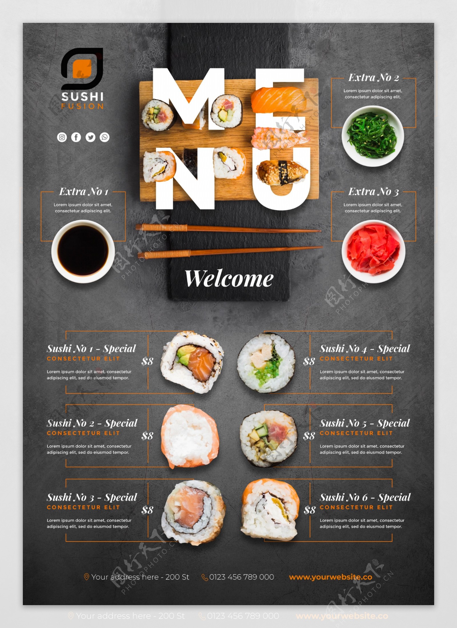 寿司店菜单模板图片