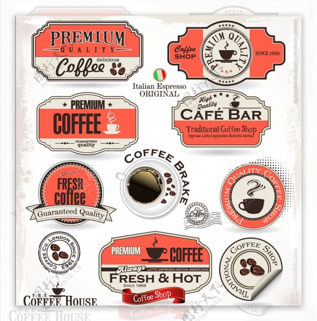 咖啡标签与贴纸图片