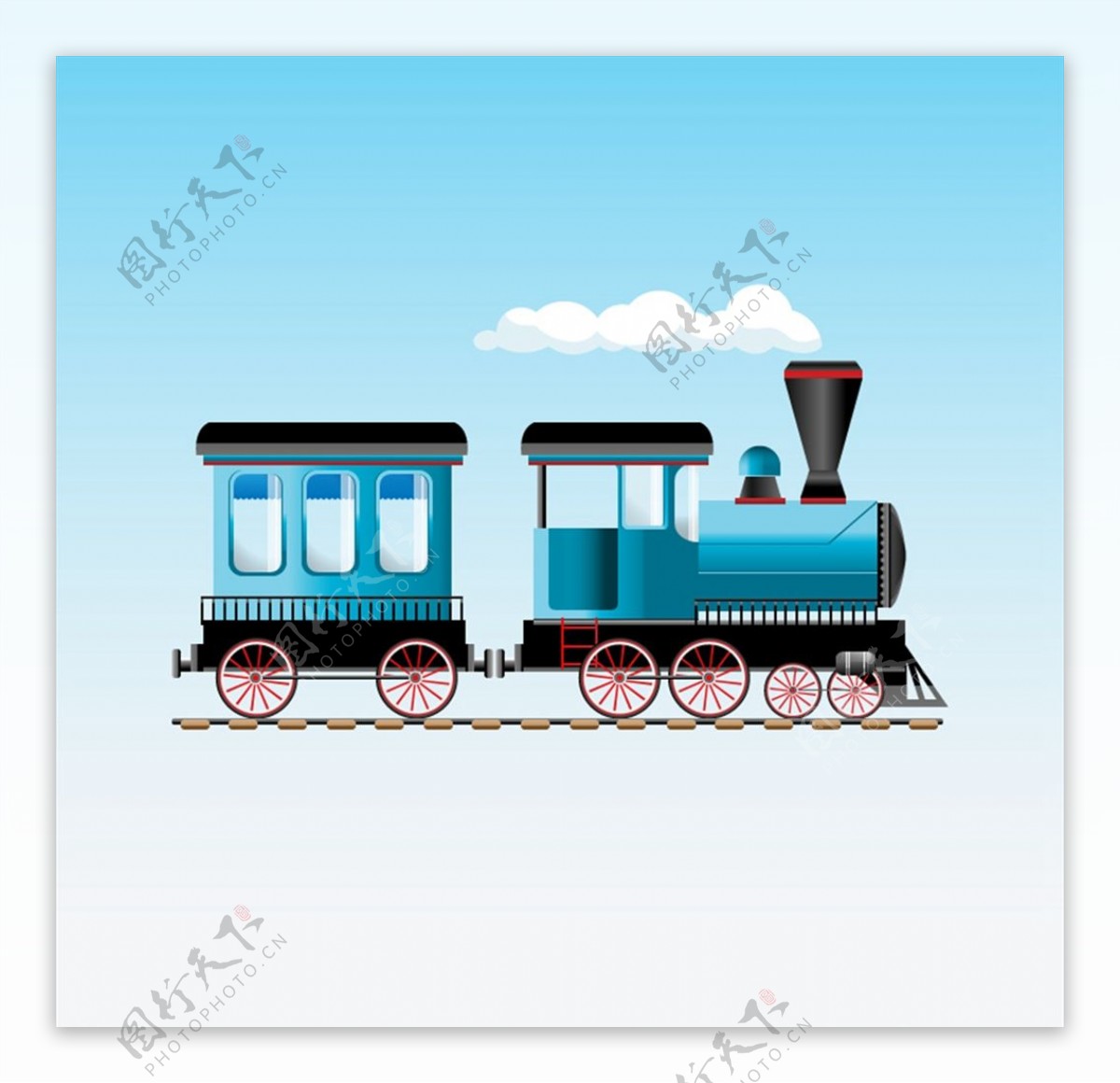 卡通蒸汽火车图片