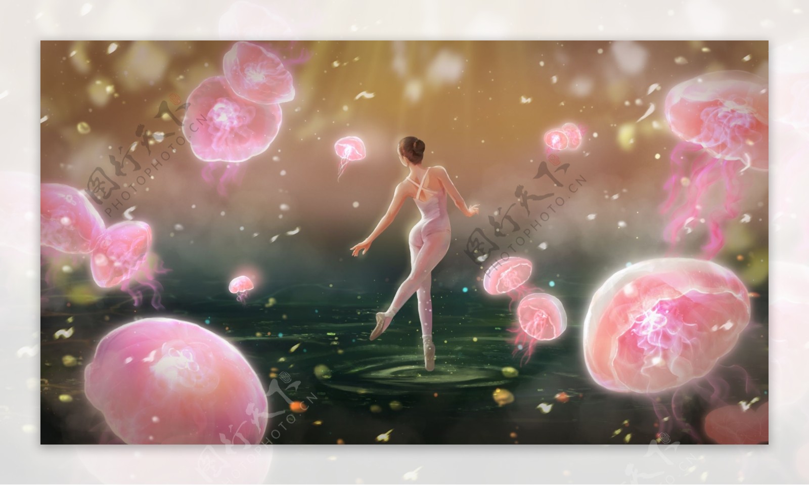 人物少女芭蕾舞蹈背景海报素材图片