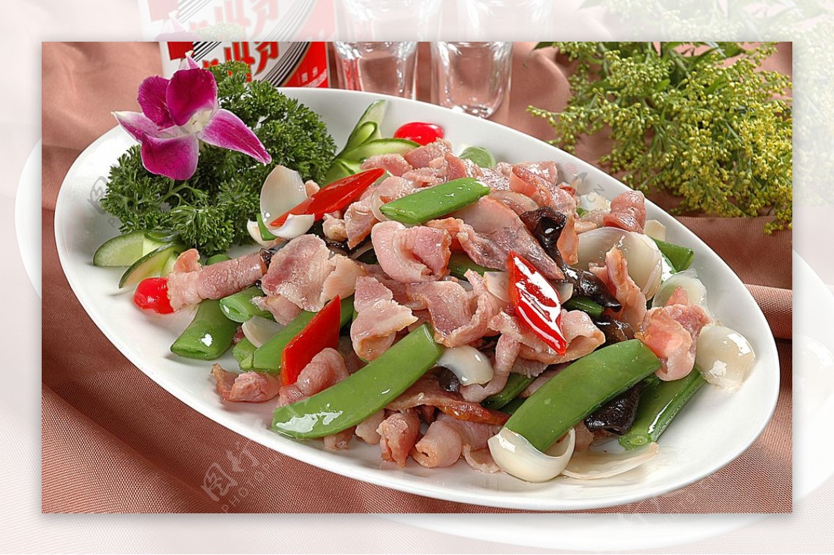 豫菜蜜豆百合炒腌肉图片