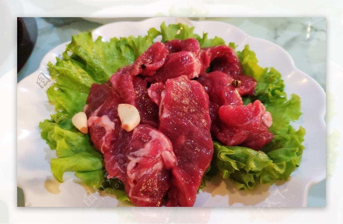 火锅配菜新鲜牛肉图片