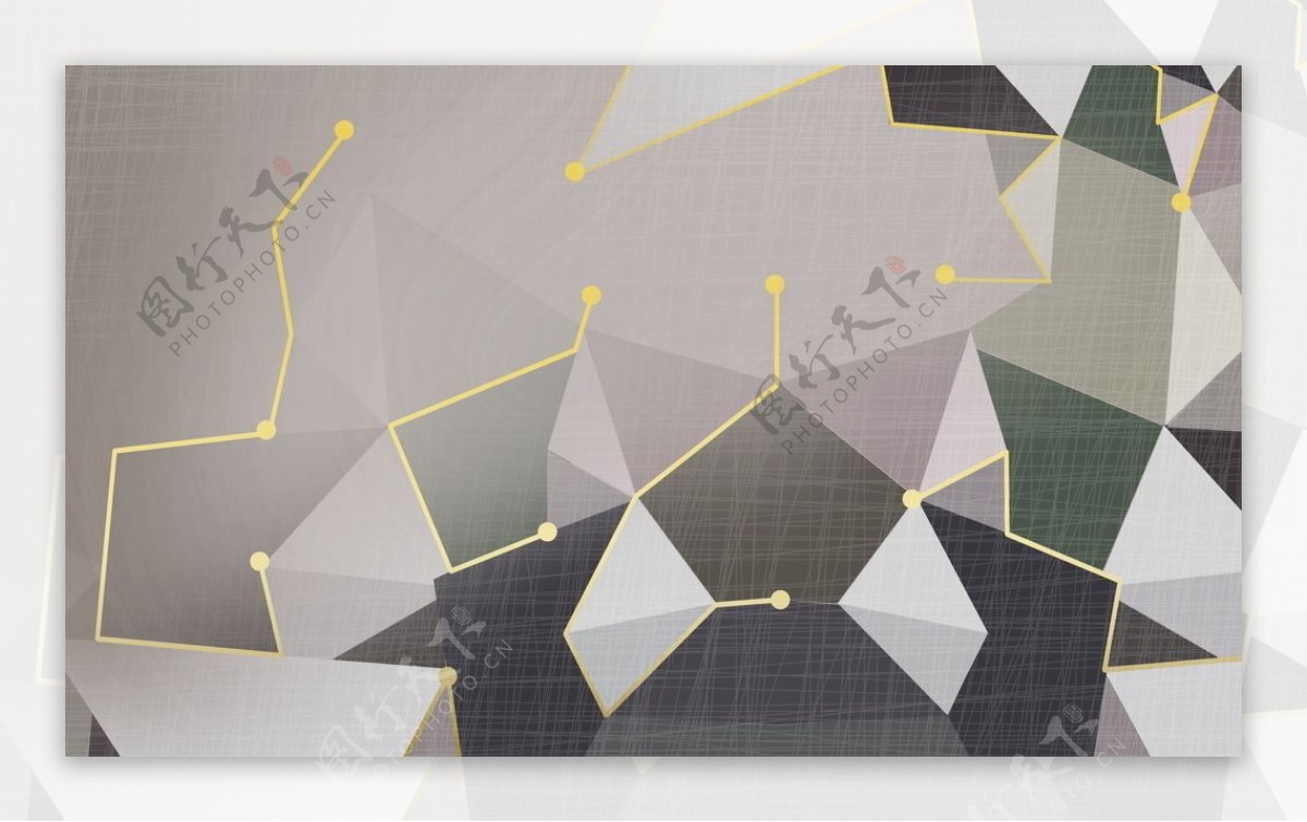 抽象个性几何图案壁画电视背景墙图片