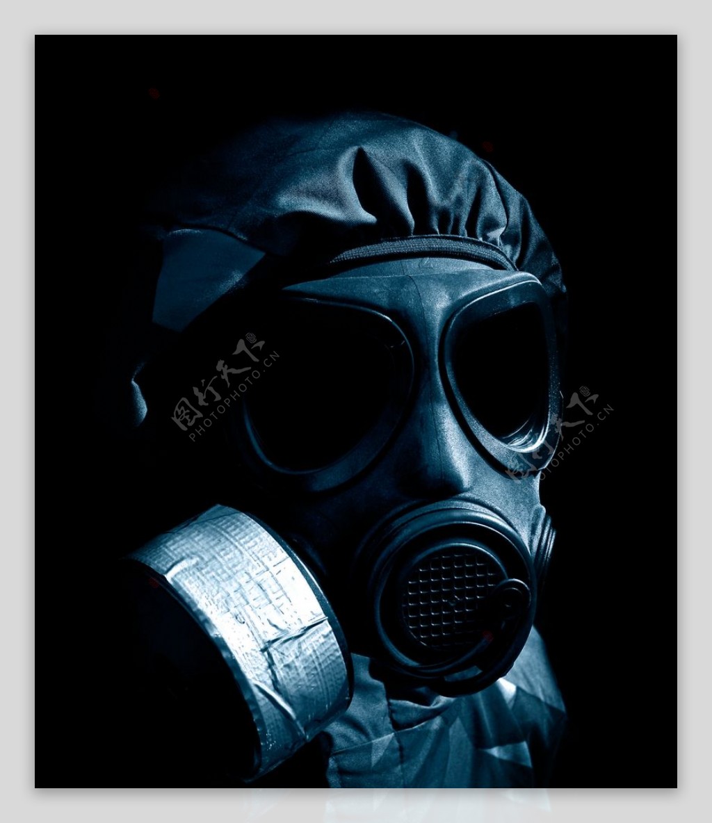 防毒面具防护医护背景海报素材图片