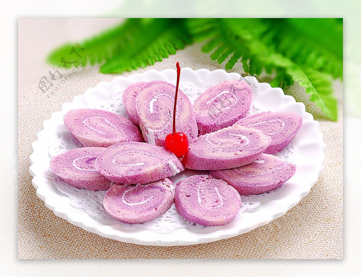小吃海绵香芋卷图片