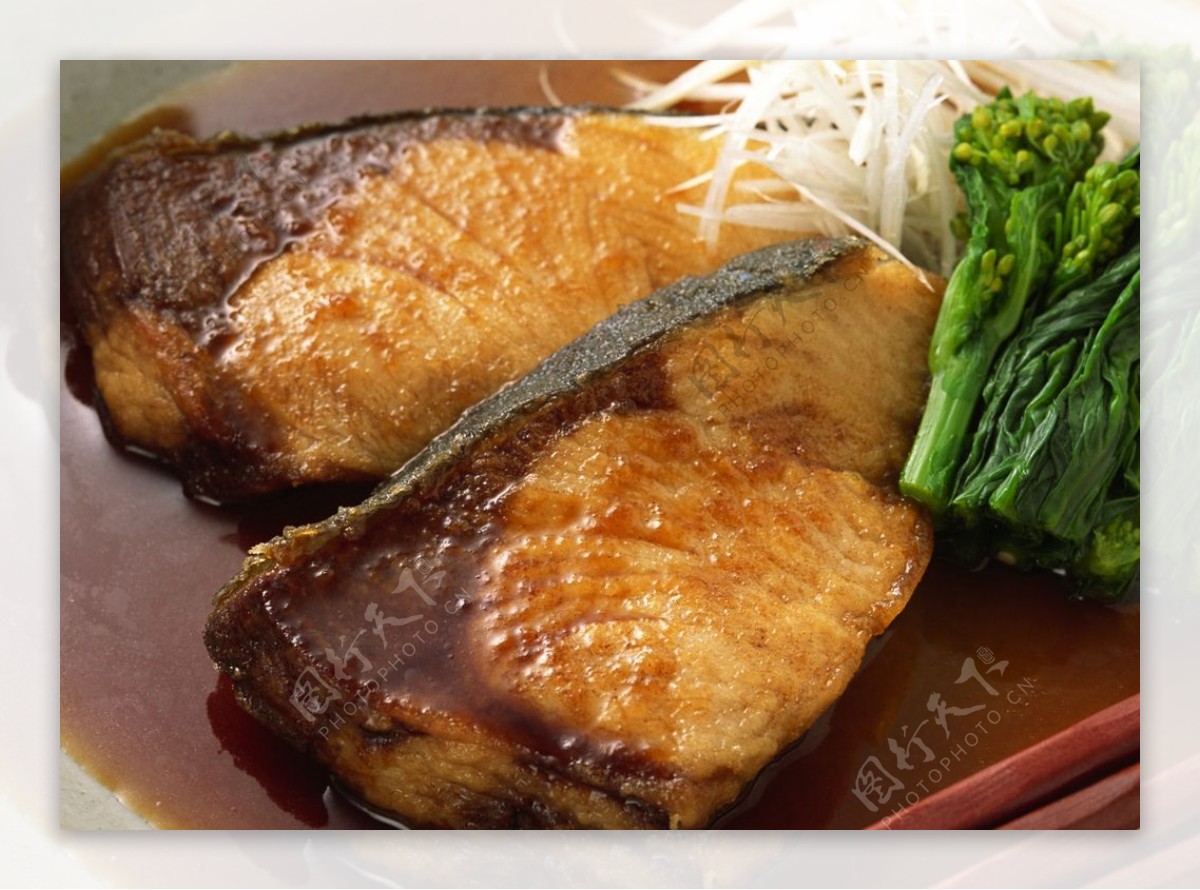 鱼片美食食材背景海报素材图片
