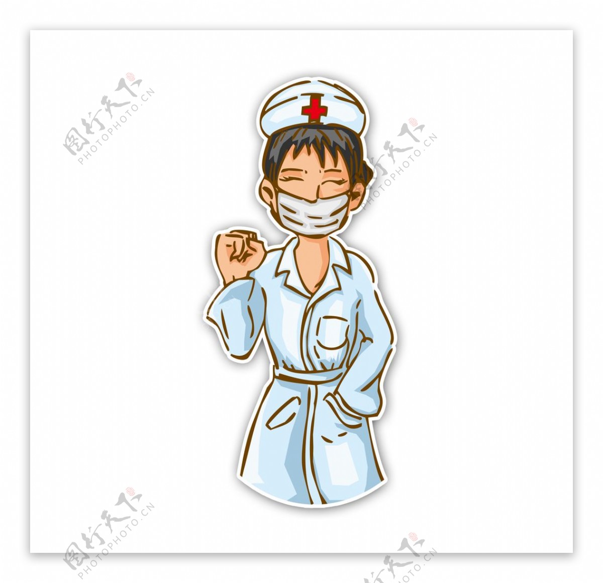 美女护士加油手势白衣天使图片