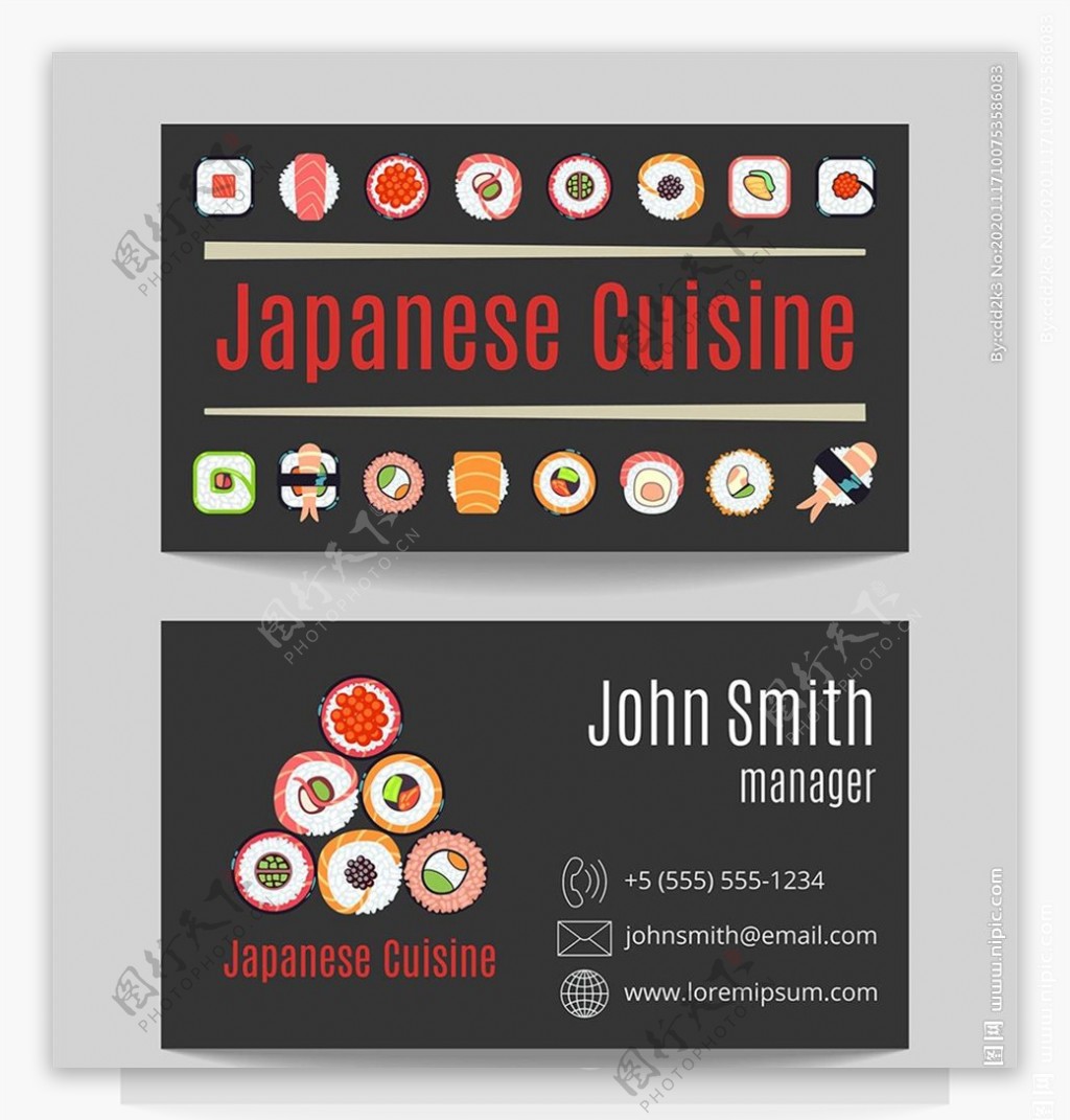 日本寿司名片图片
