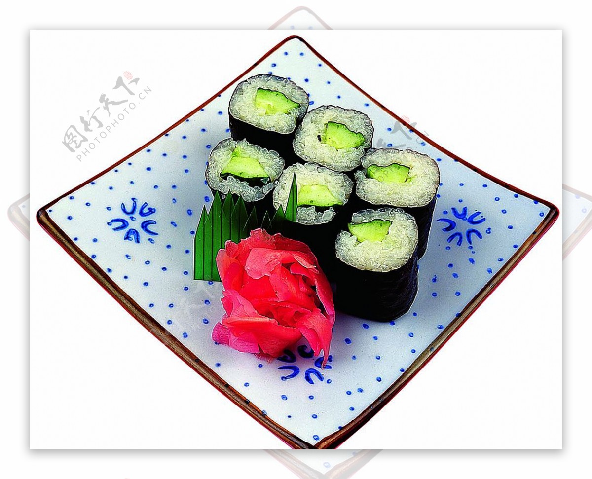 黄瓜卷寿司图片